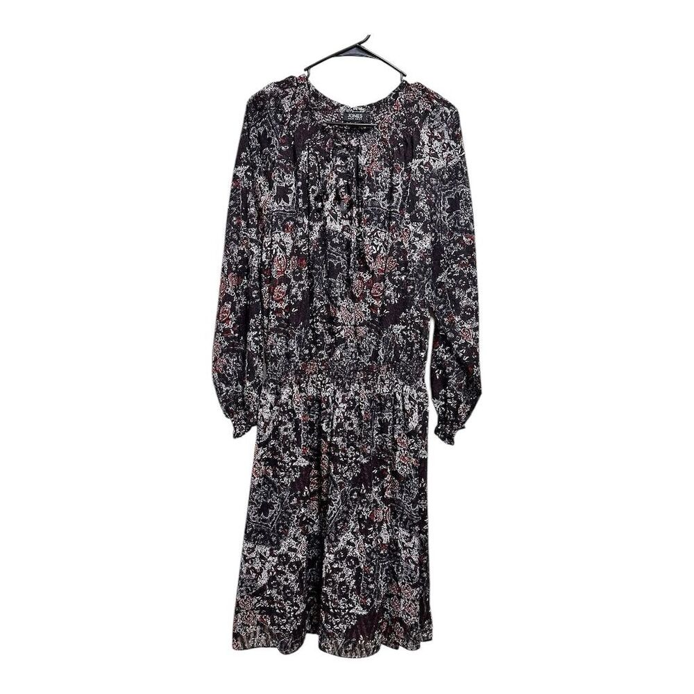 Jones New York Women's Paisley Peasant Midi Dress Multicolor Size 16